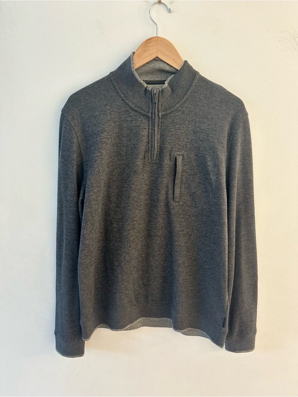 Ted Baker Men's Gray Half-Zip Sweater